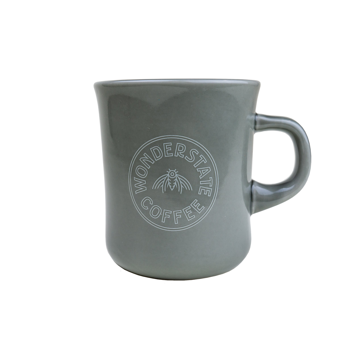 Wonderstate Coffee light grey diner mug