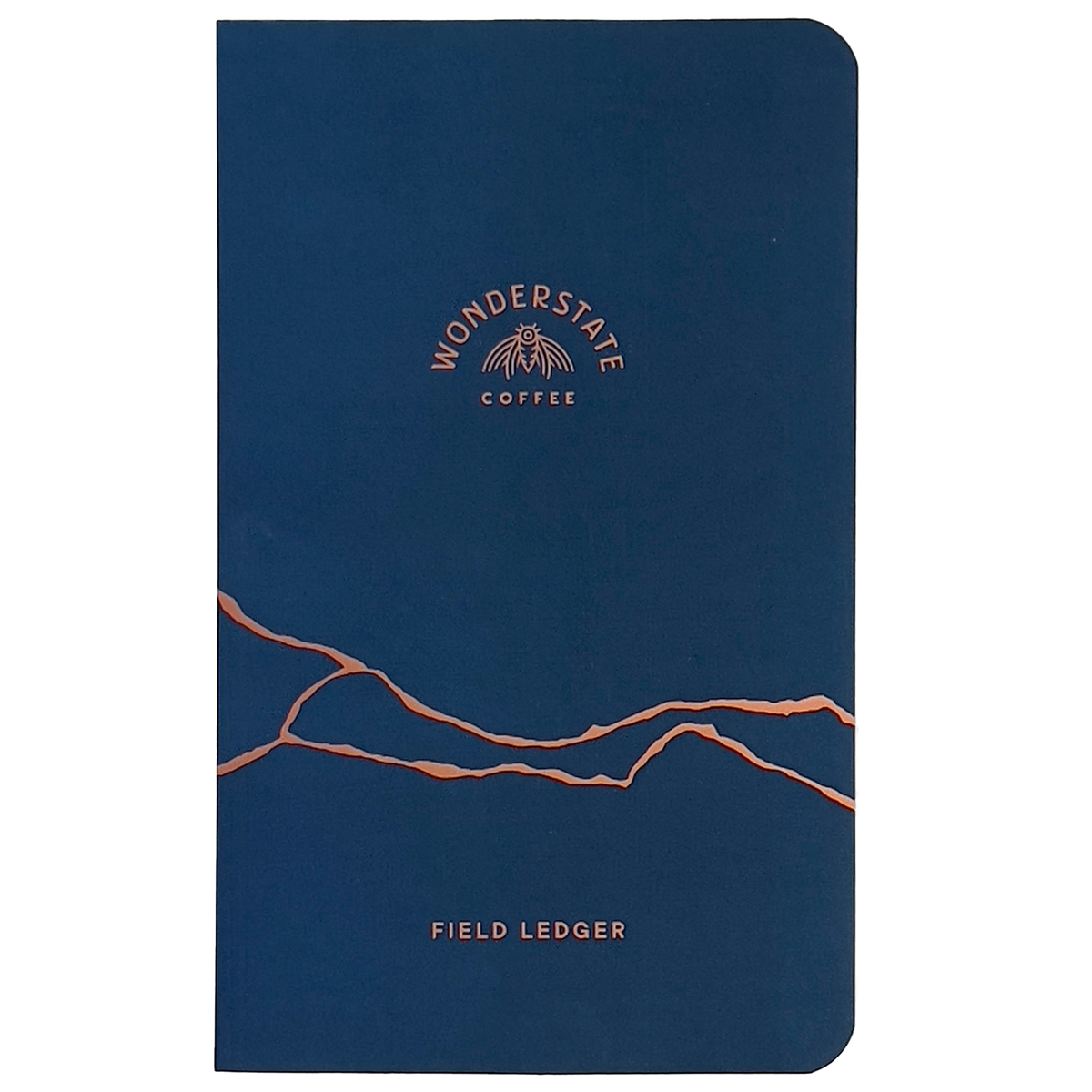 front of field ledger with logo and crack design